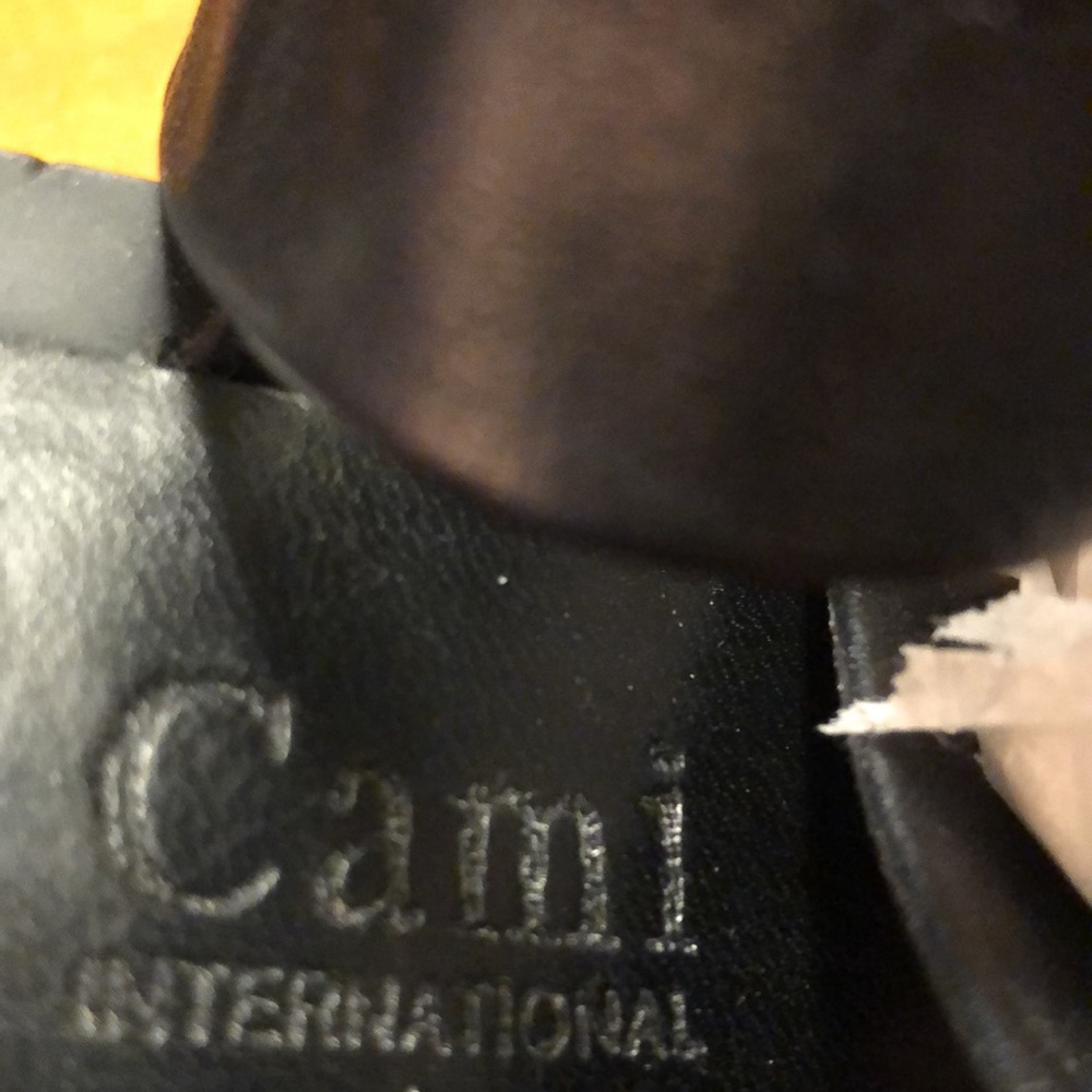Vintage Cami International Black Leather Heeled Sandals 10 - Picture 3 of 10